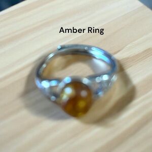 350R. Amber Silver Ring